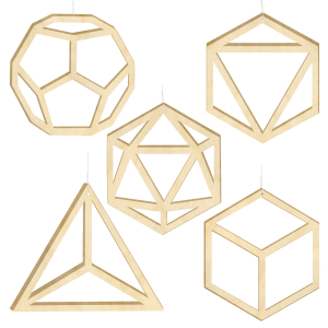 Energiehänger „Platonische Körper“ 5er Set