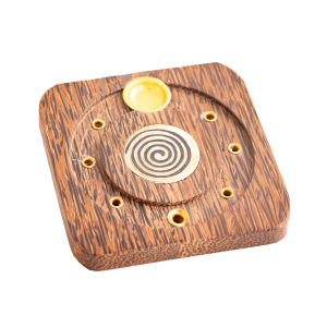 Räucherstäbchen- und Räucherkegelhalter „Spirale braun“