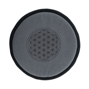 Klangschalenkissen mit Blume des Lebens, Dunkelgrau