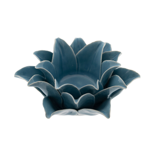 Teelichthalter und Räuchergefäß „Lilie blau“ klein