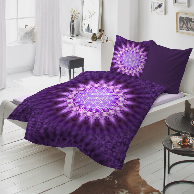 Fensterbild Blume des Lebens violett
