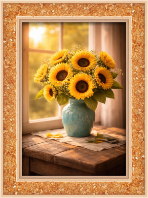 Bernstein-Energiebild „Sonnenblumen“
