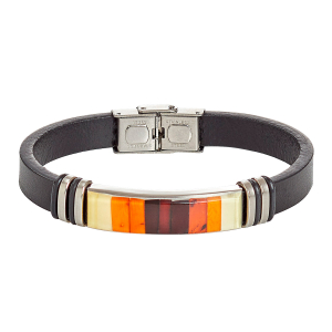 Bernstein-Lederarmband 