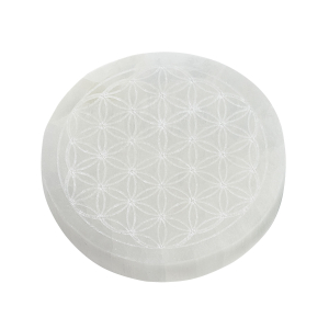 Selenit-Scheibe „Blume des Lebens”